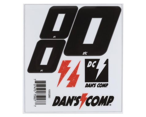 Dan's Comp Stickers BMX Numbers (Black) (2" x 2, 3" x 1) (0)